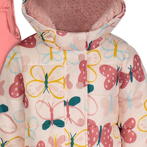 NWT 2t Carters butterflies snow suit puffer jacket coat bibs pants ski christmas - Picture 3 of 4